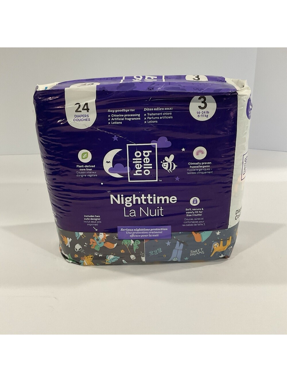 Hello Bello Nighttime Diapers Premium Protection Size 3 For 14-24 lbs 24 Count